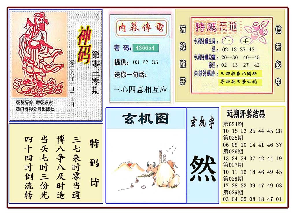 030期黄大仙神码[图]