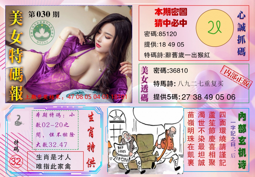030期美女特码报[图]