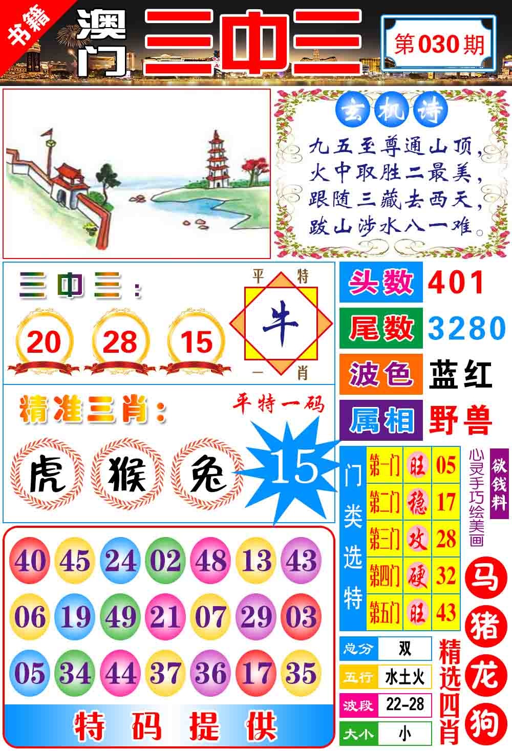030期澳门宝典三中三[图]