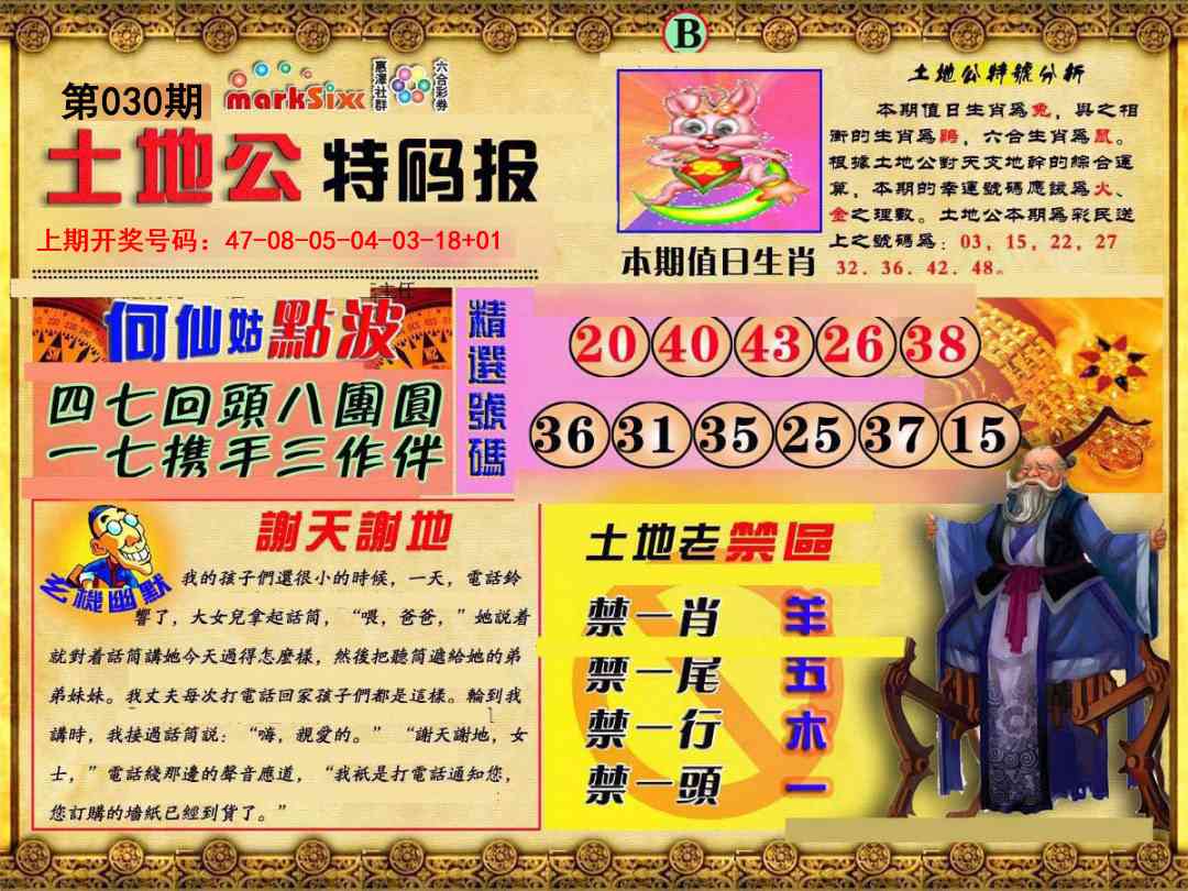 030期土地公特码报B[图]