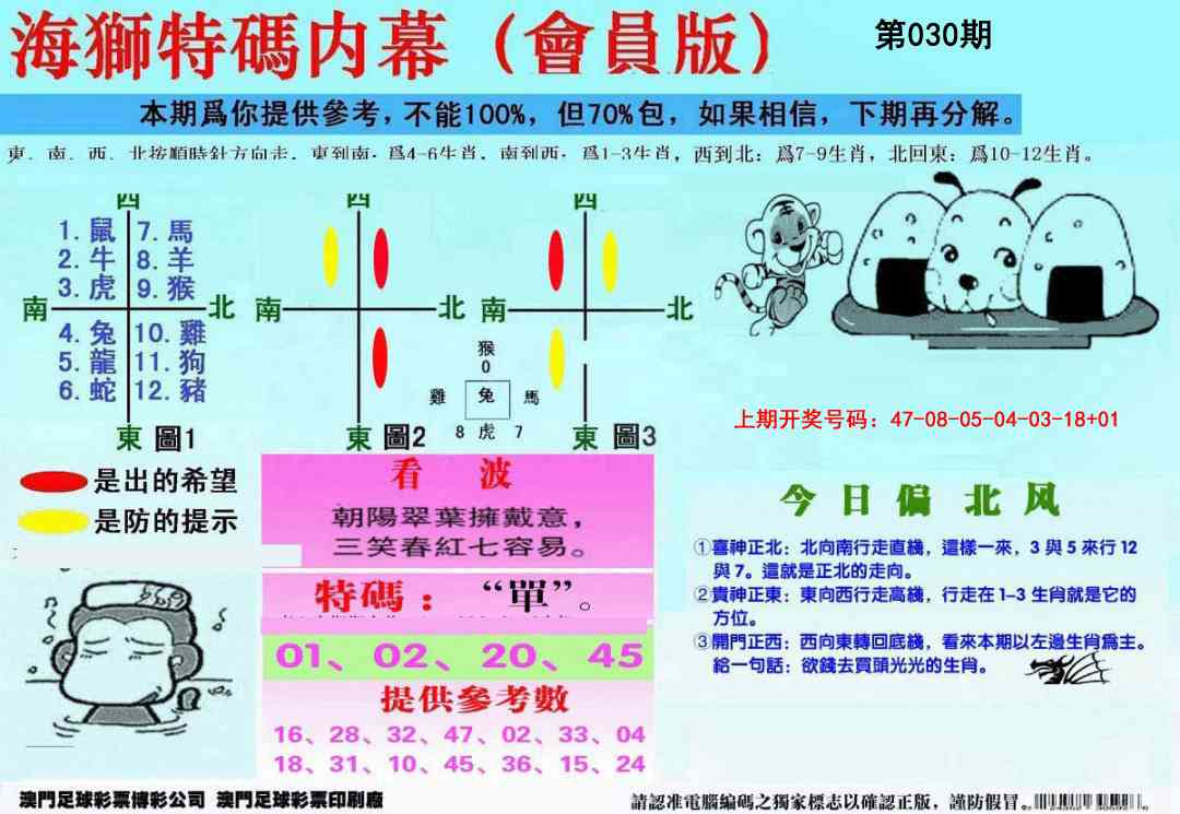 030期另版海狮特码内幕报[图]
