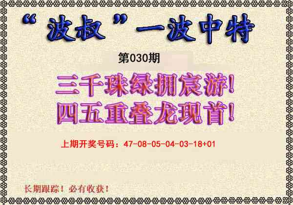 030期波叔一波中特[图]